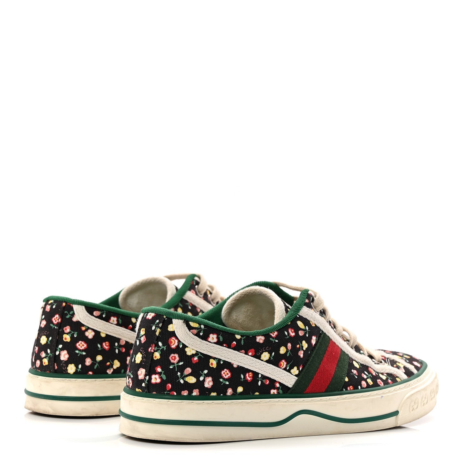 X LIBERTY OF LONDON Canvas Web Holly Print Womens 1977 Tennis Sneakers 38.5 Black Peach Mystic White