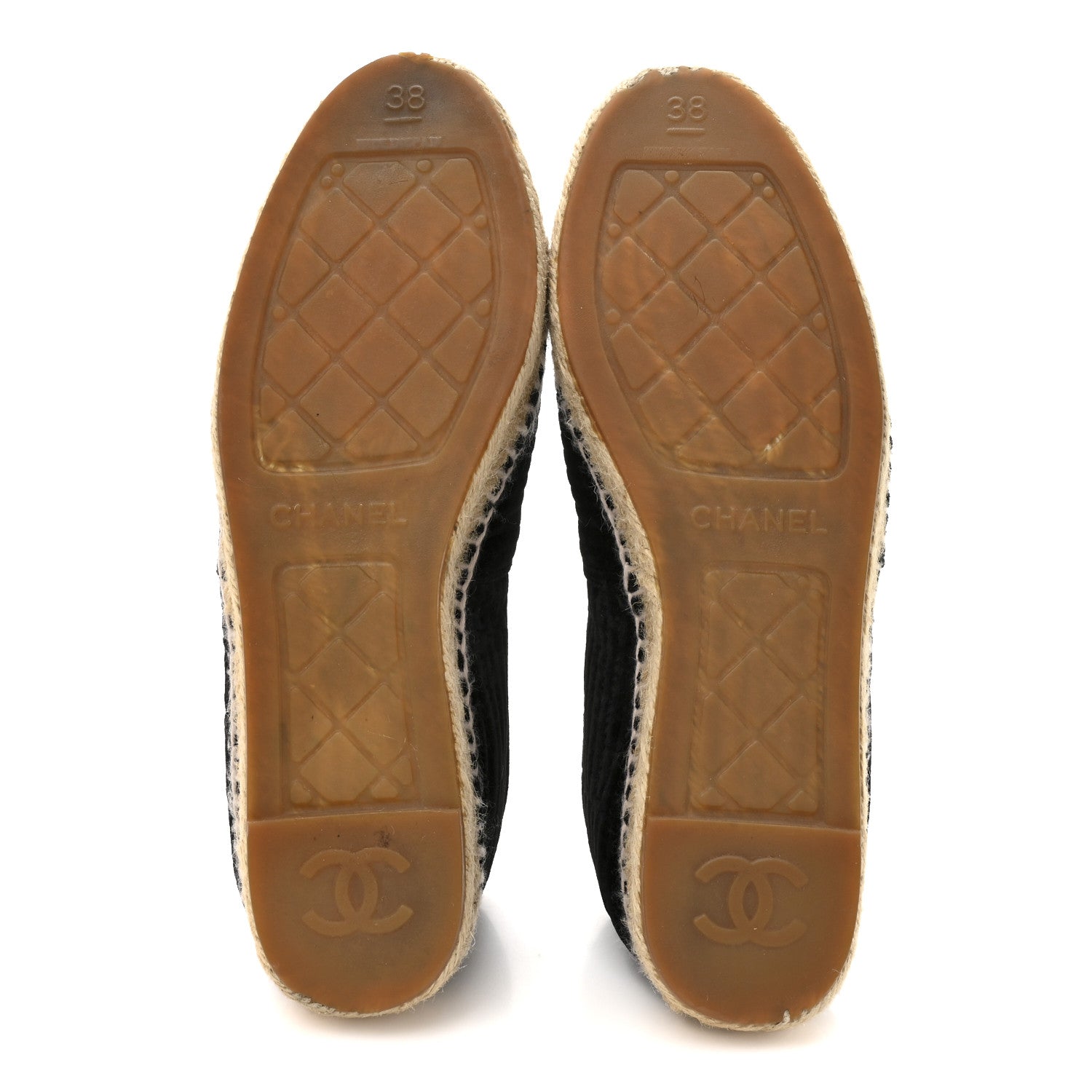 Velvet Grosgrain CC Espadrilles 38 Black