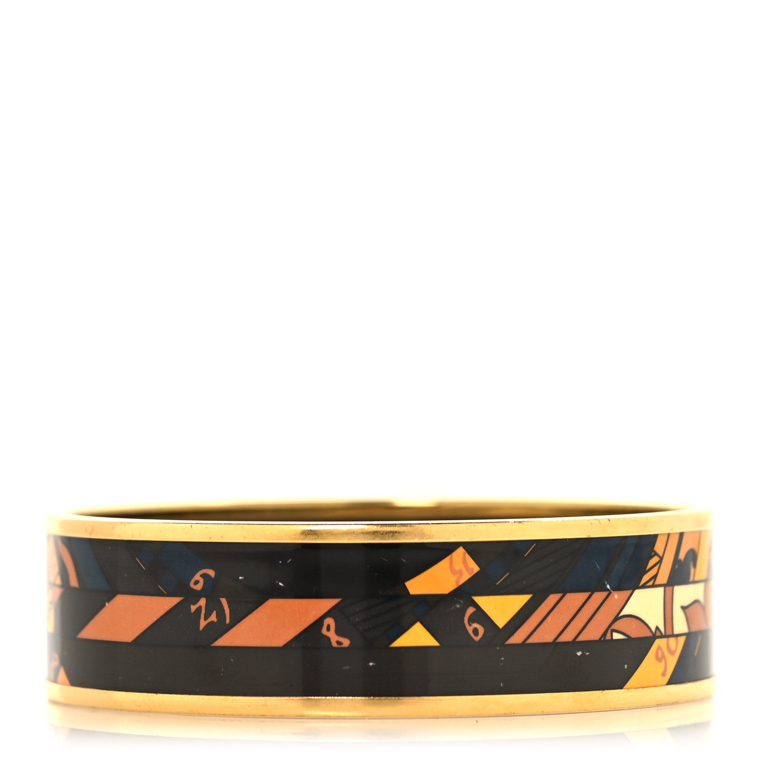 Enamel Printed Wide Astrologie Nouvelle Bracelet 70 Émail Noir Or