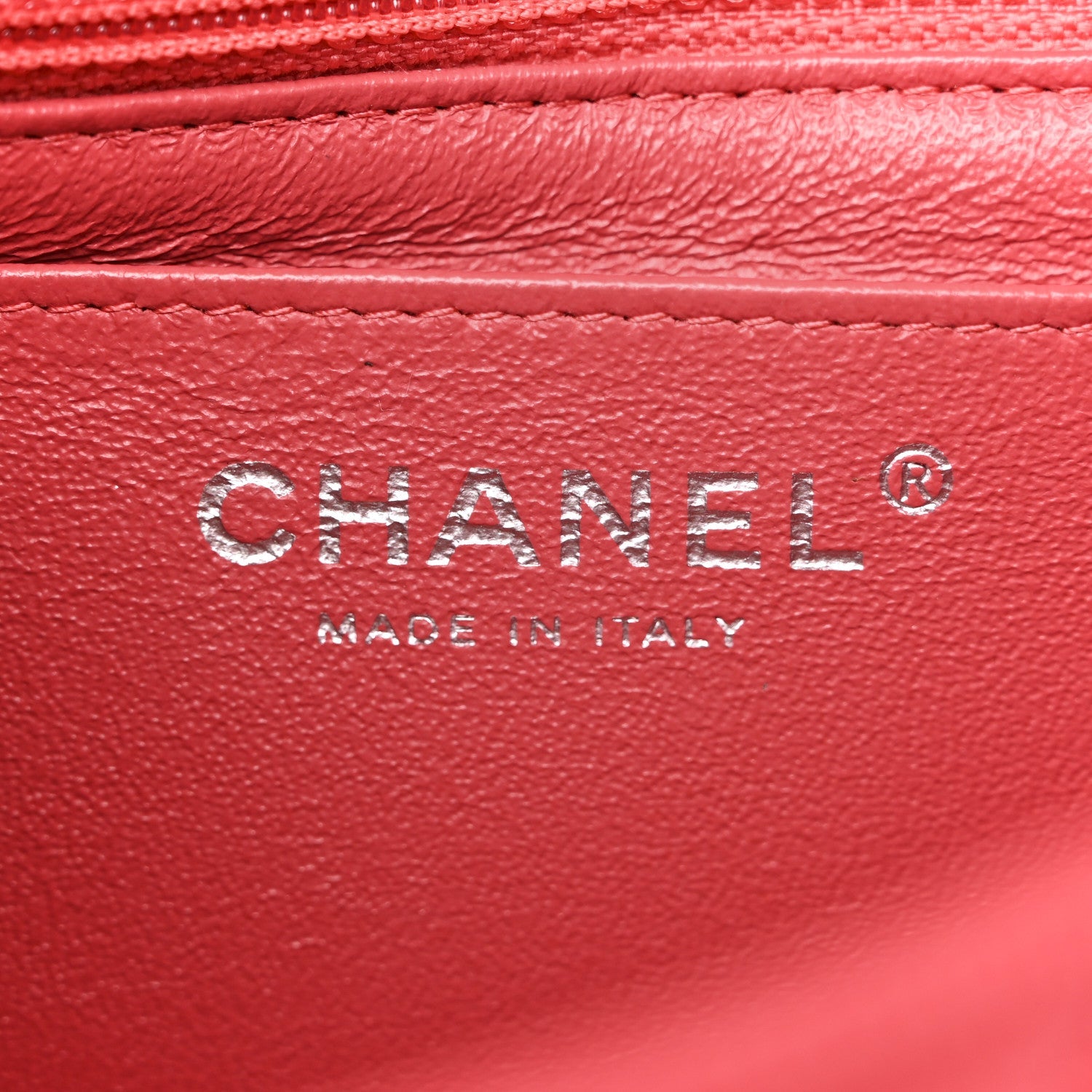 Caviar Quilted Mini Rectangular Flap Red