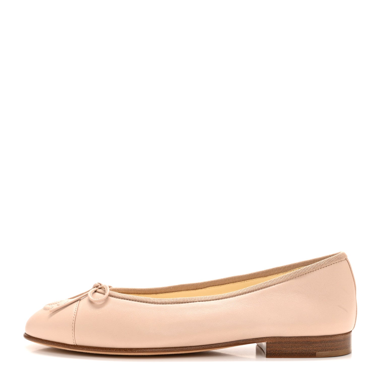 Lambskin Cap Toe CC Ballerina Flats 37 Beige