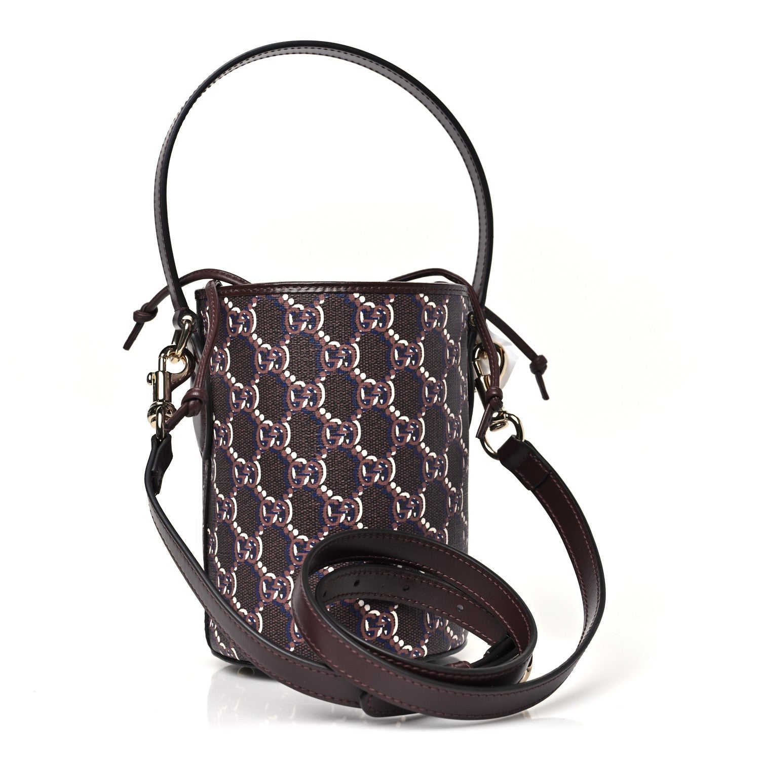 GG Shadow Monogram Mini Bucket Bag Rosso Ancora Red