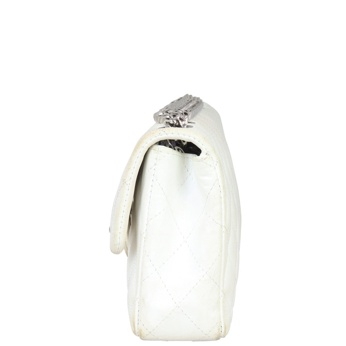 Chanel East-West Flap Bag | White