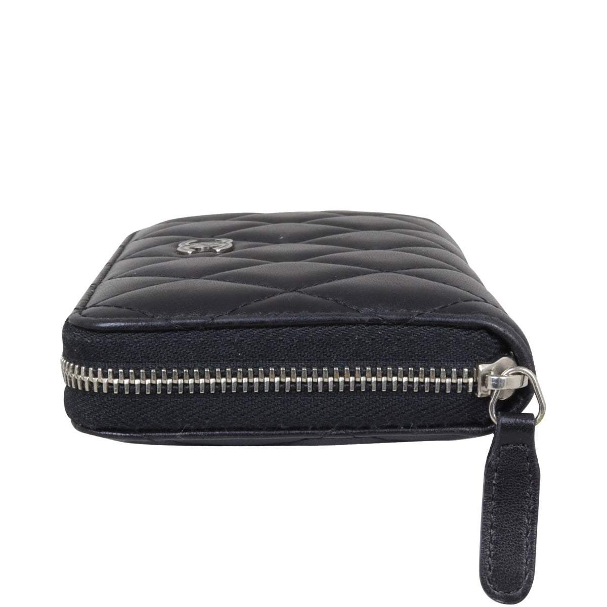 Chanel Small Zip Around Wallet | Black Lambskin