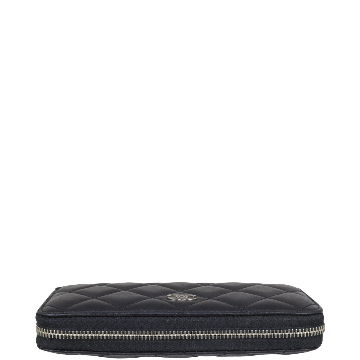 Chanel Small Zip Around Wallet | Black Lambskin