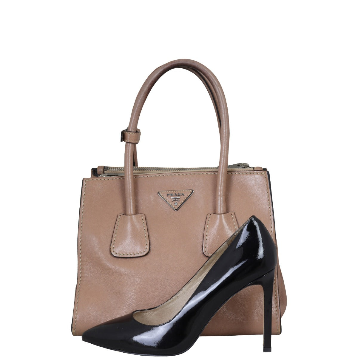 Prada Twin Pocket Glace Calfskin Tote Small