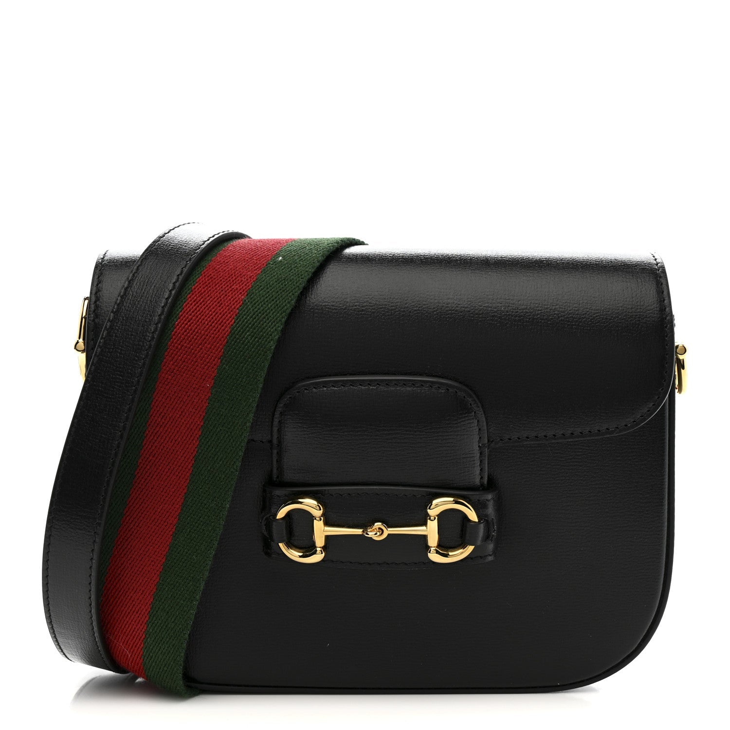 Azalea Calfskin Web Mini Horsebit 1955 Shoulder Bag Black