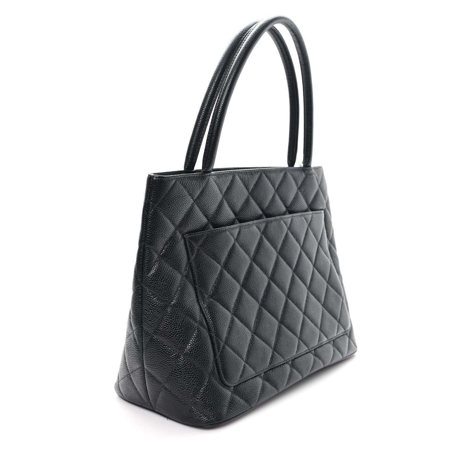 Caviar Quilted Medallion Tote Black