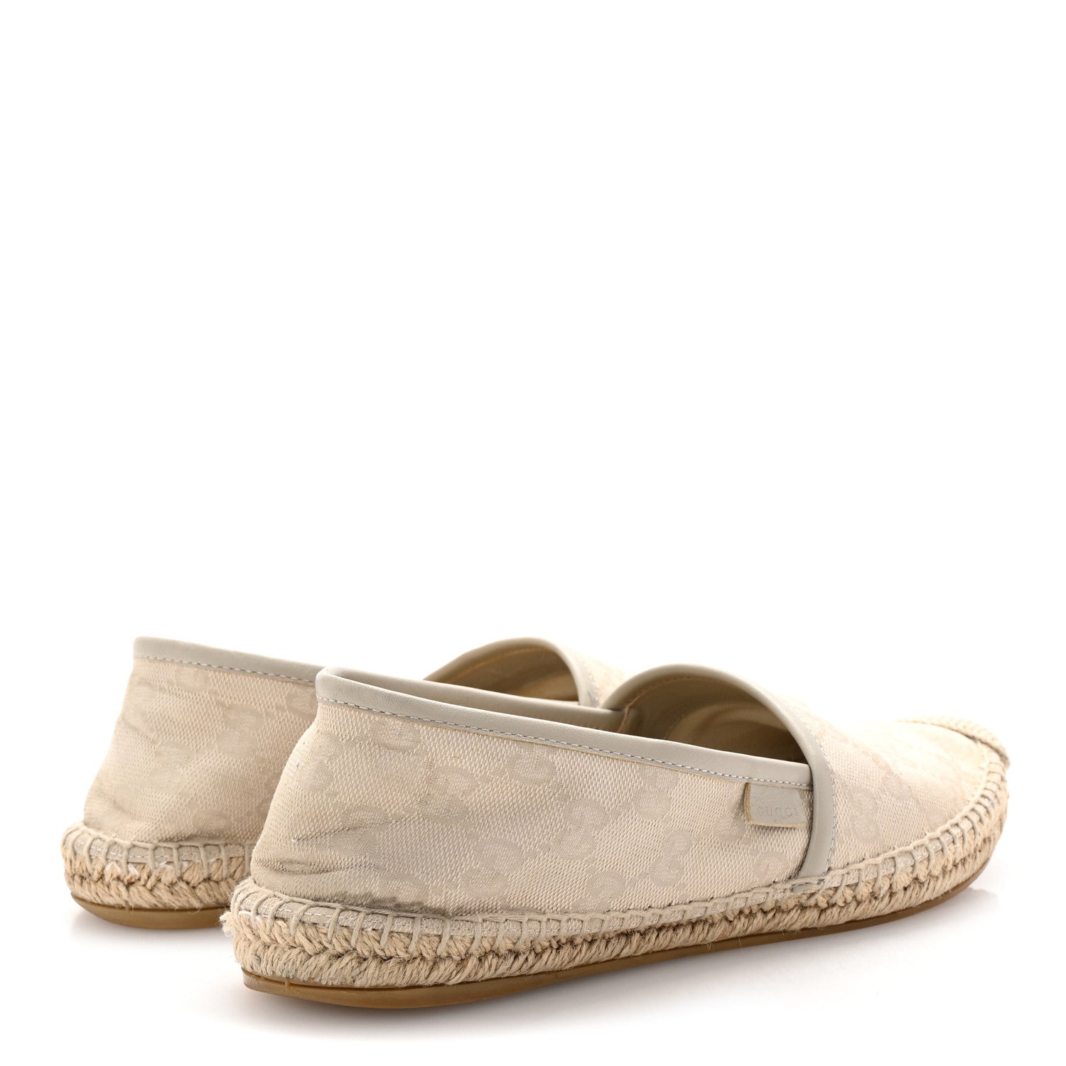 Washed Cotton Miro Soft Calfskin GG Monogram Espadrilles 39 White Mystic White