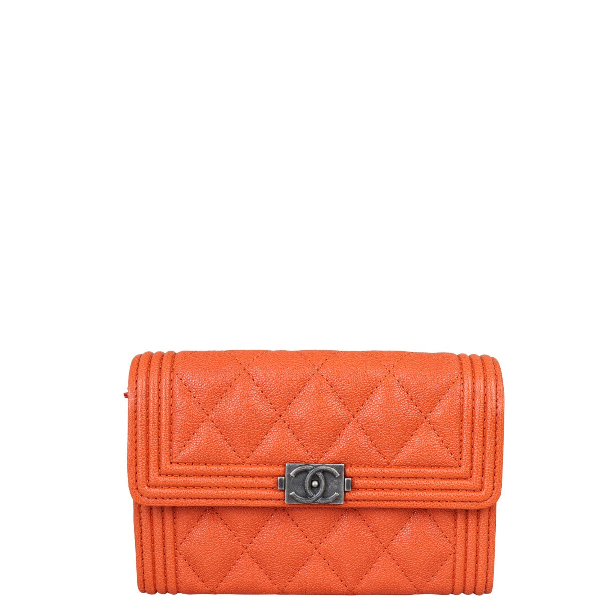 Chanel Boy Compact Wallet | Burnt Orange