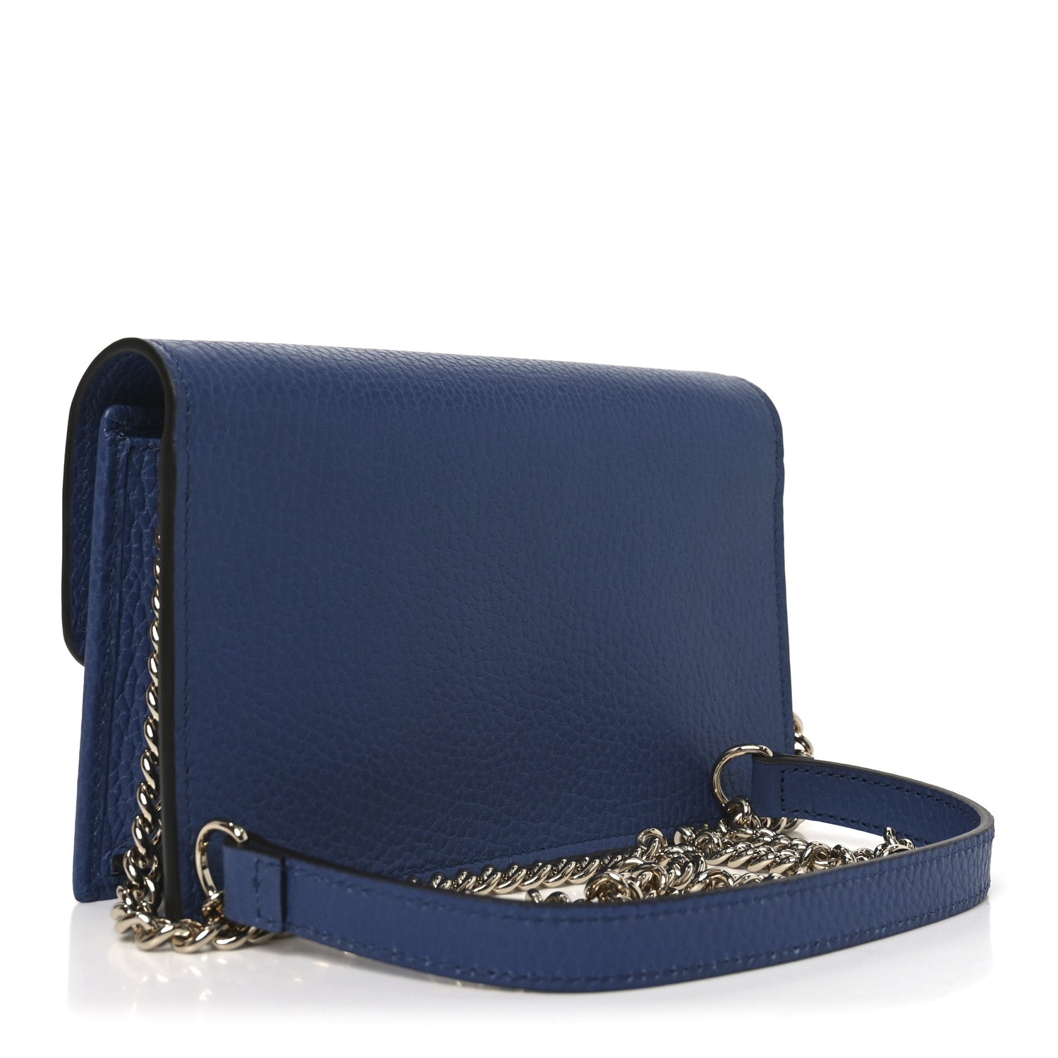 Dollar Calfskin Interlocking G Chain Wallet Caspian