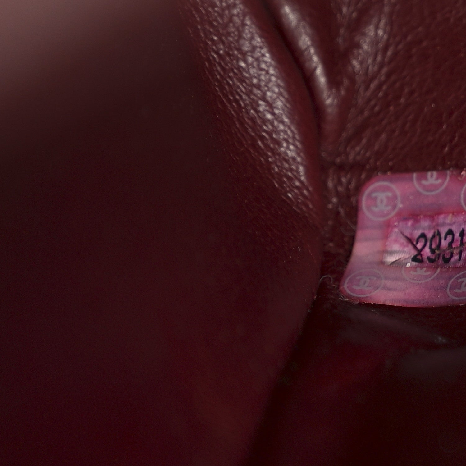 Lambskin Vertical Quilted CC Flap Shoulder Bag Burgundy