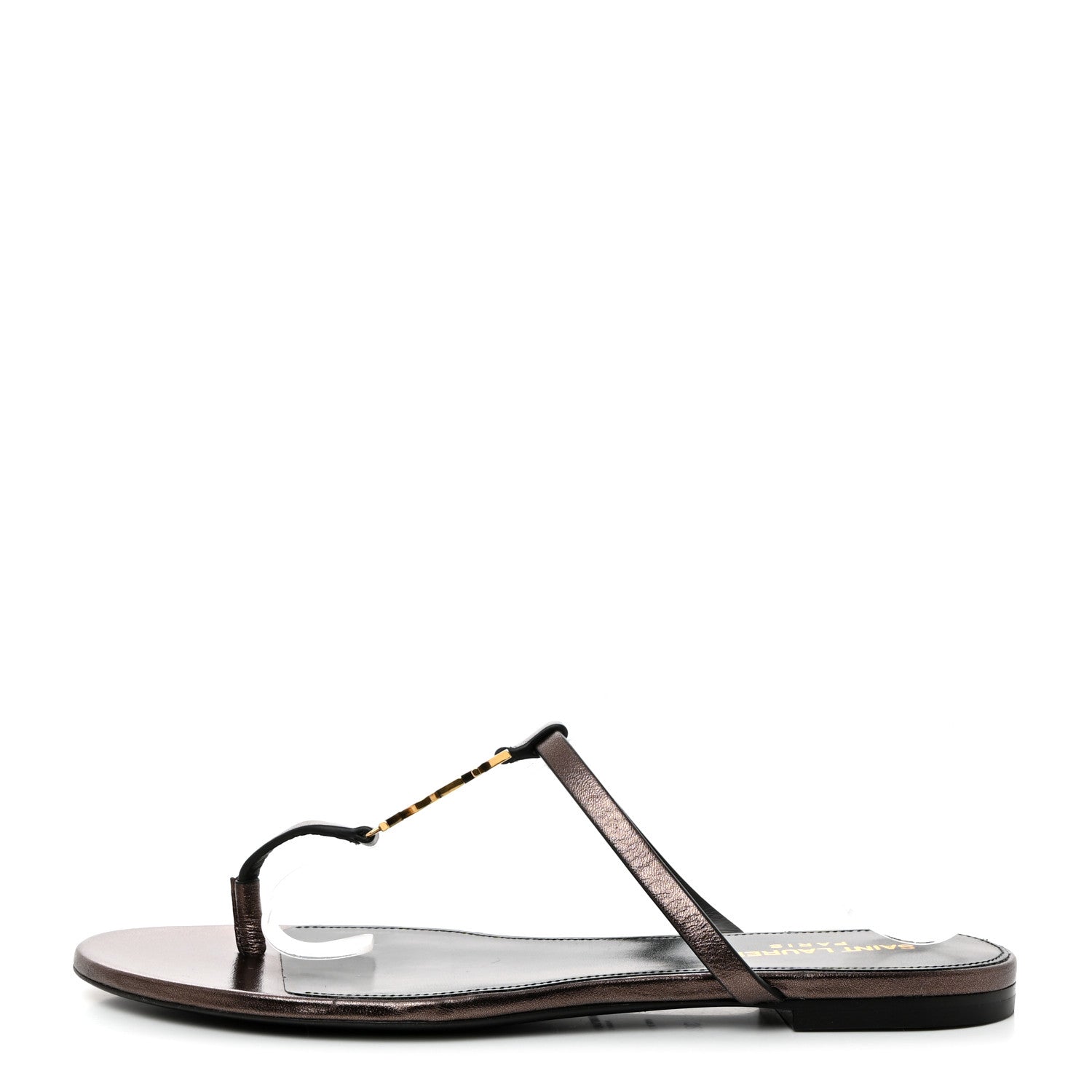 Calfskin Cassandra Monogram Sandals 38.5 Bronze