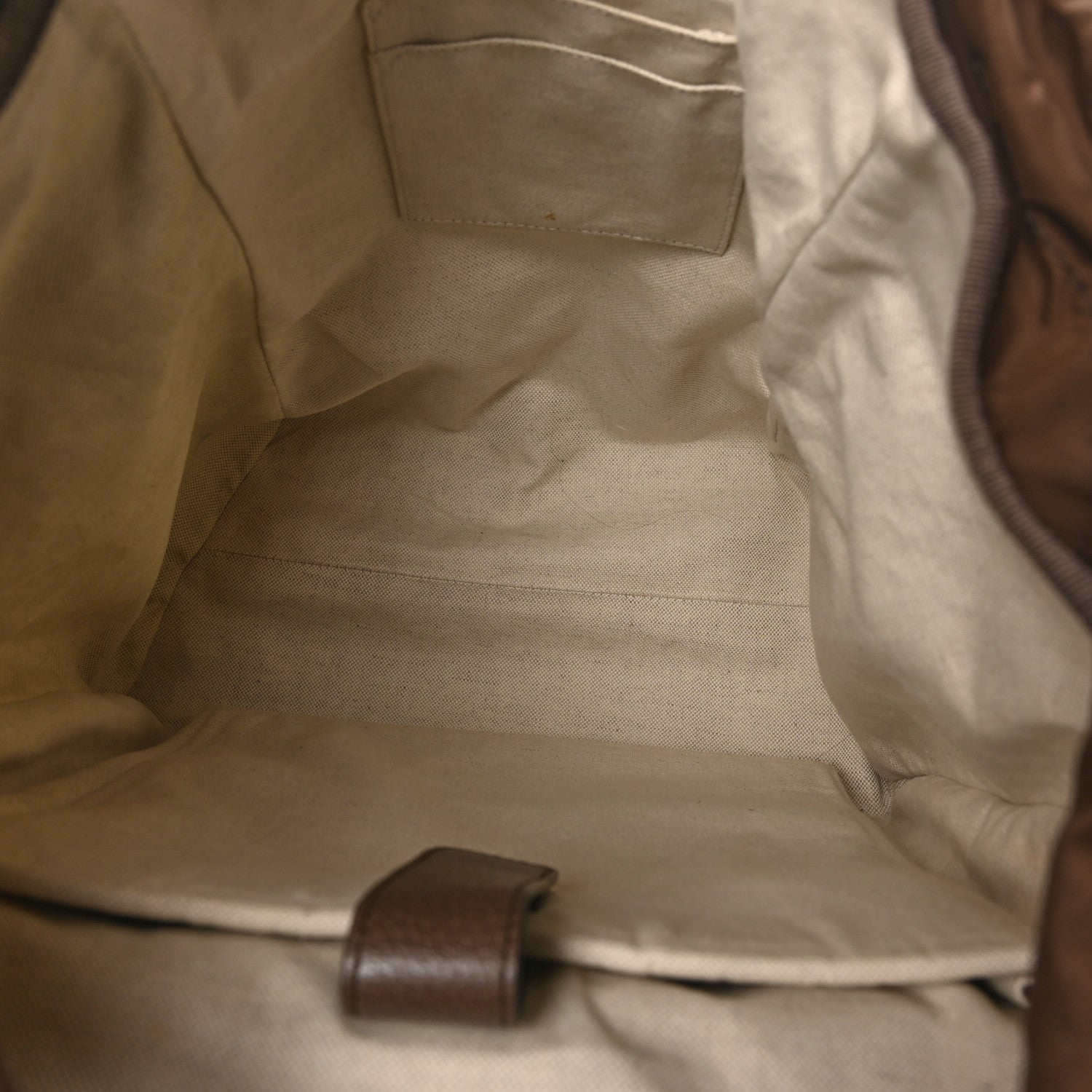 GG Supreme Monogram Medium Ophidia Double Buckle Backpack Brown