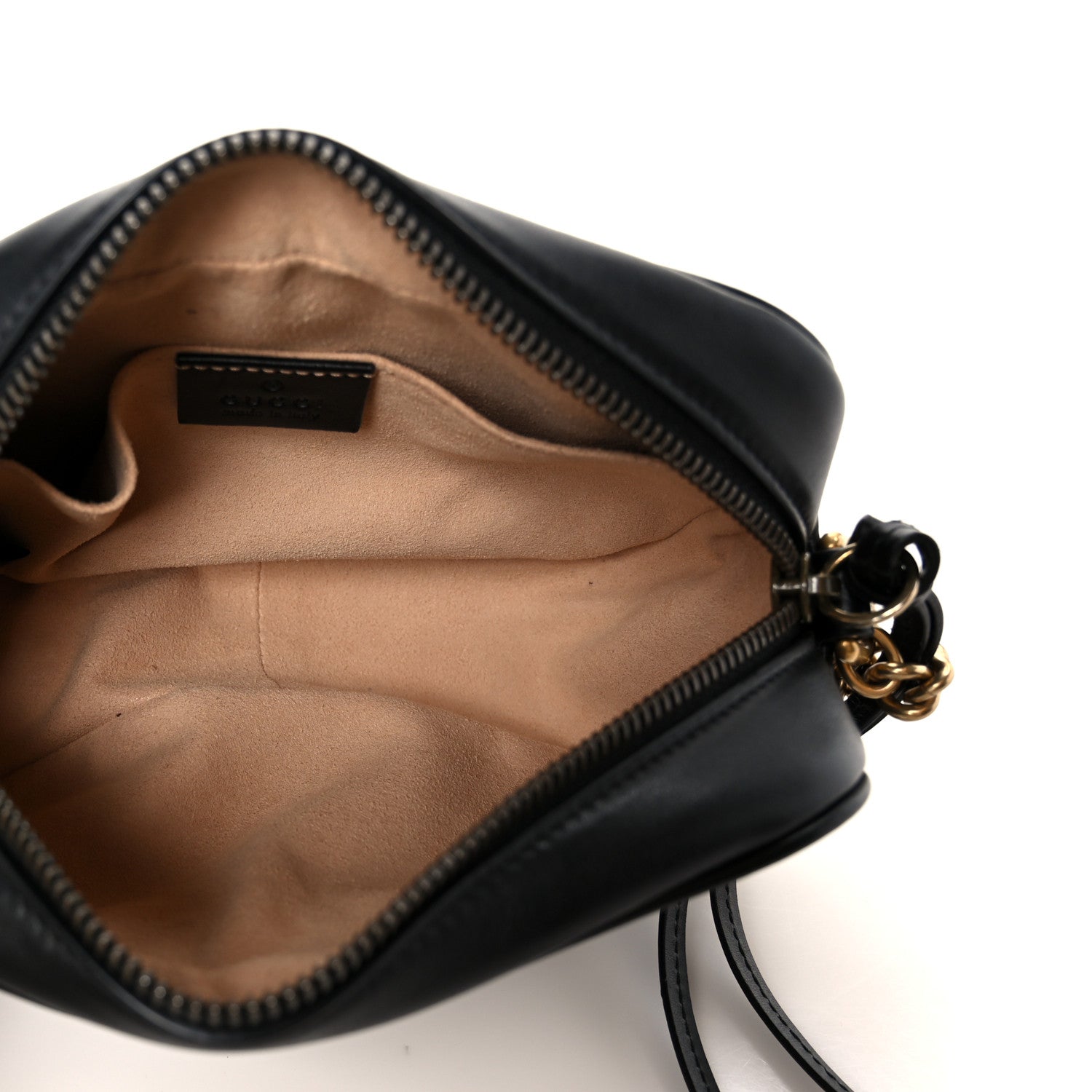 Calfskin Matelasse Mini GG Marmont Chain Shoulder Bag Black