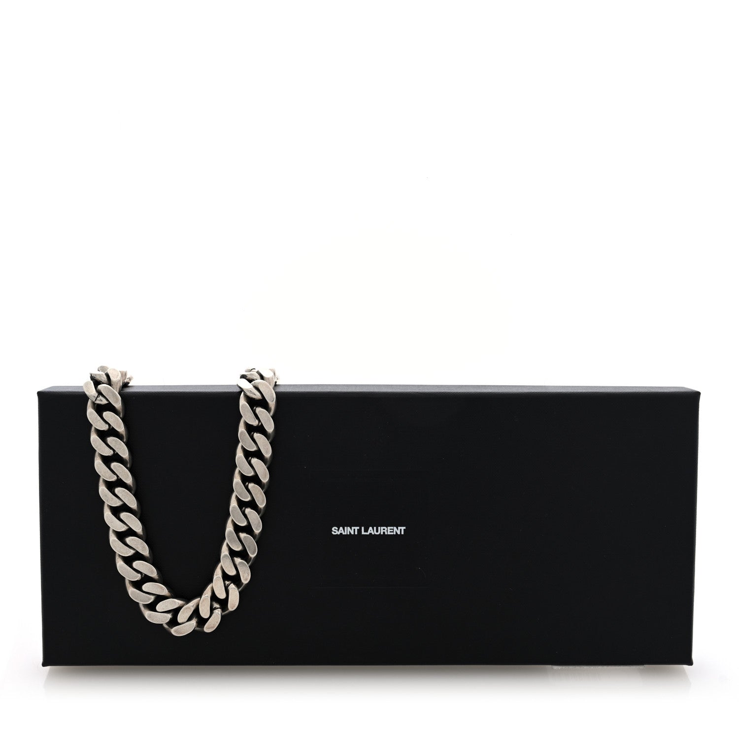 Metal Curb Chain Necklace Oxidized Silver