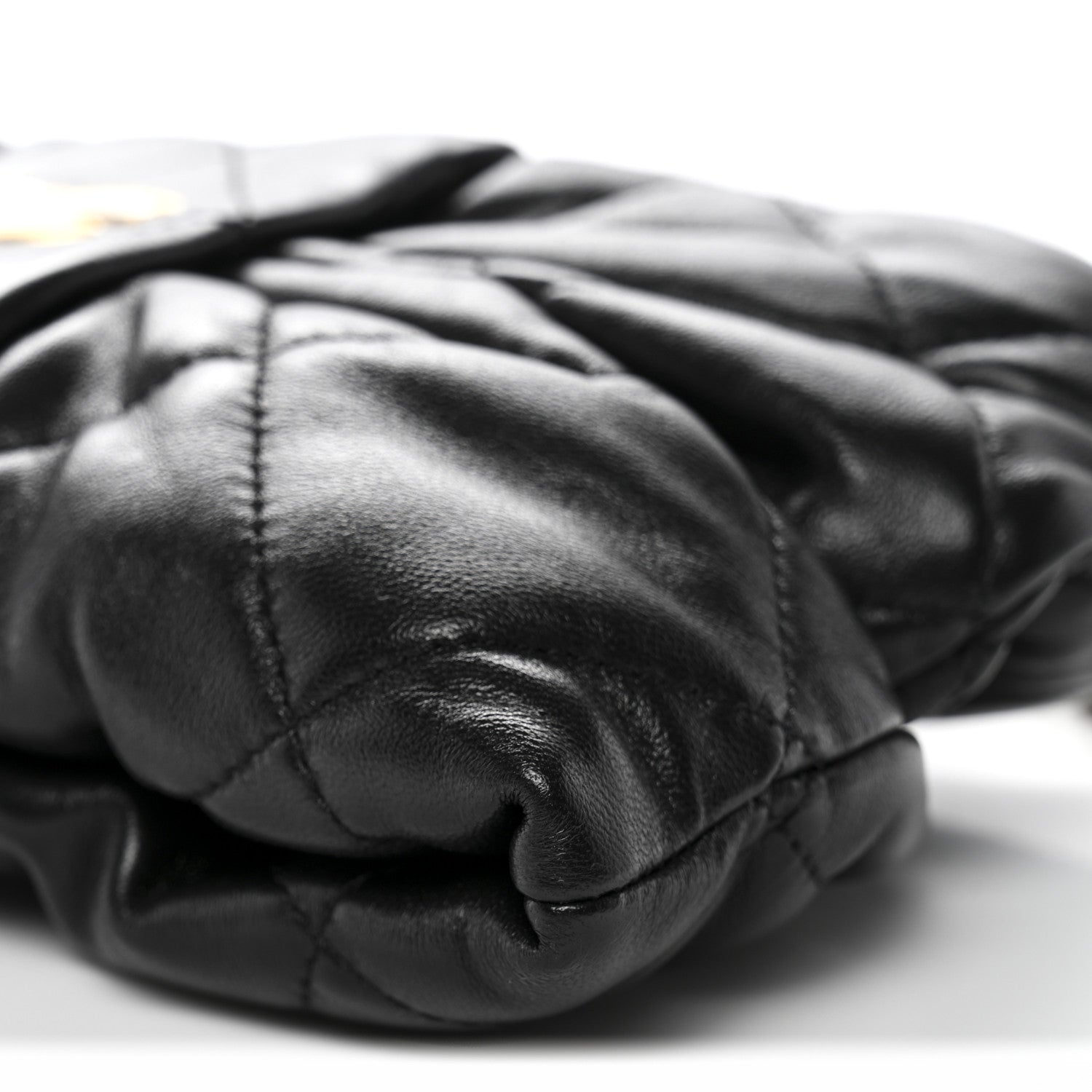 Lambskin Quilted Mini Bow Bag Black