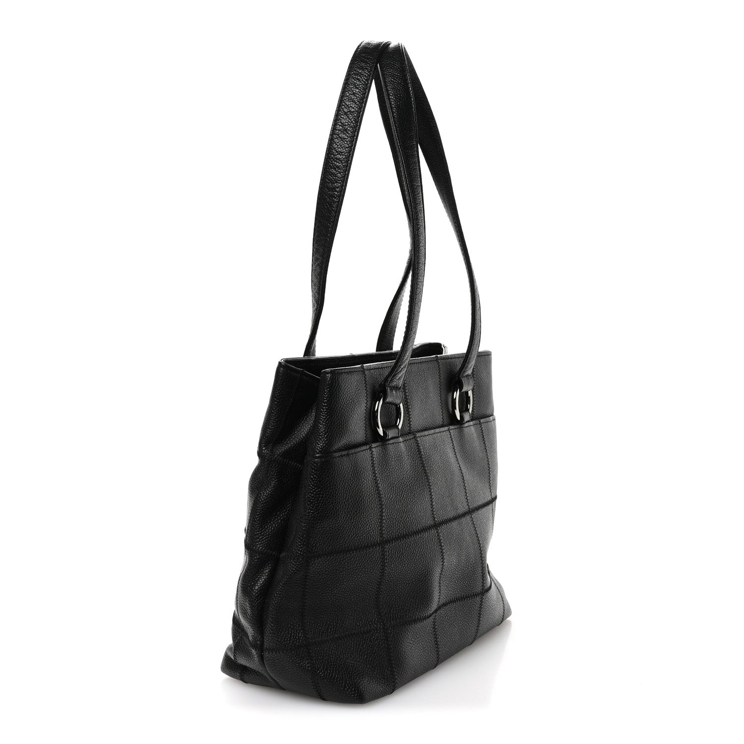 Caviar Quilted Chocolate Bar Tote Black