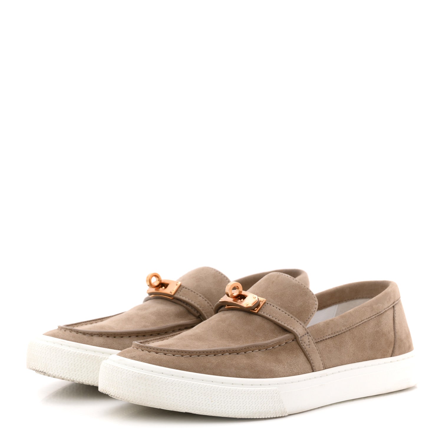 Suede Goatskin Game Slip On Sneakers 38.5 Etoupe