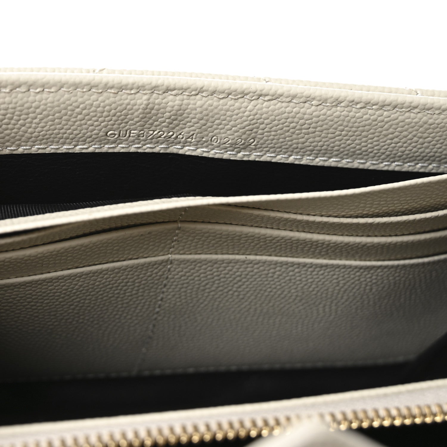 Grain De Poudre Matelasse Chevron Monogram Flap Wallet Crema Soft