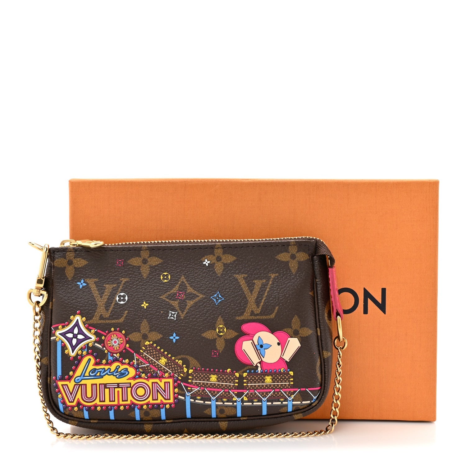 Monogram 2020 Christmas Animation Roller Coaster Mini Pochette Accessories Pivoine