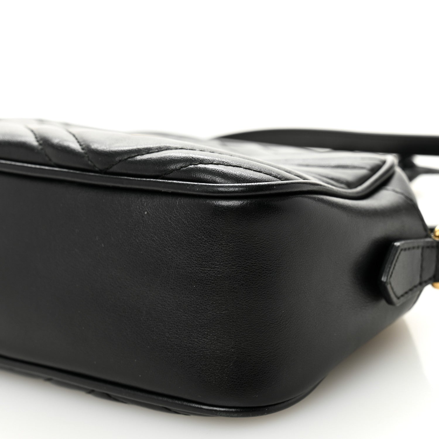 Calfskin Matelasse Small GG Marmont Chain Shoulder Bag Black