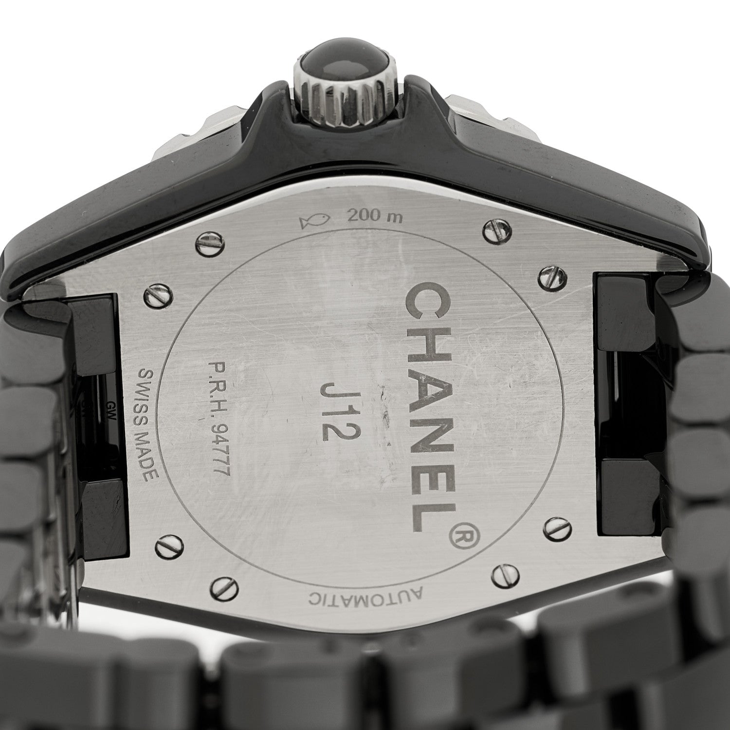 Stainless Steel Ceramic 38mm J12 Phantom Automatic Watch Black