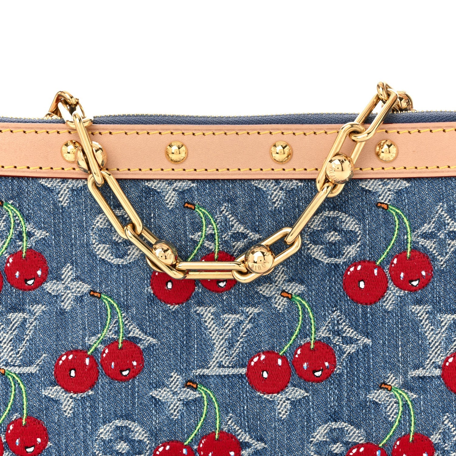 LV X TM Monogram Denim Cerises Pochette Accessories Blue