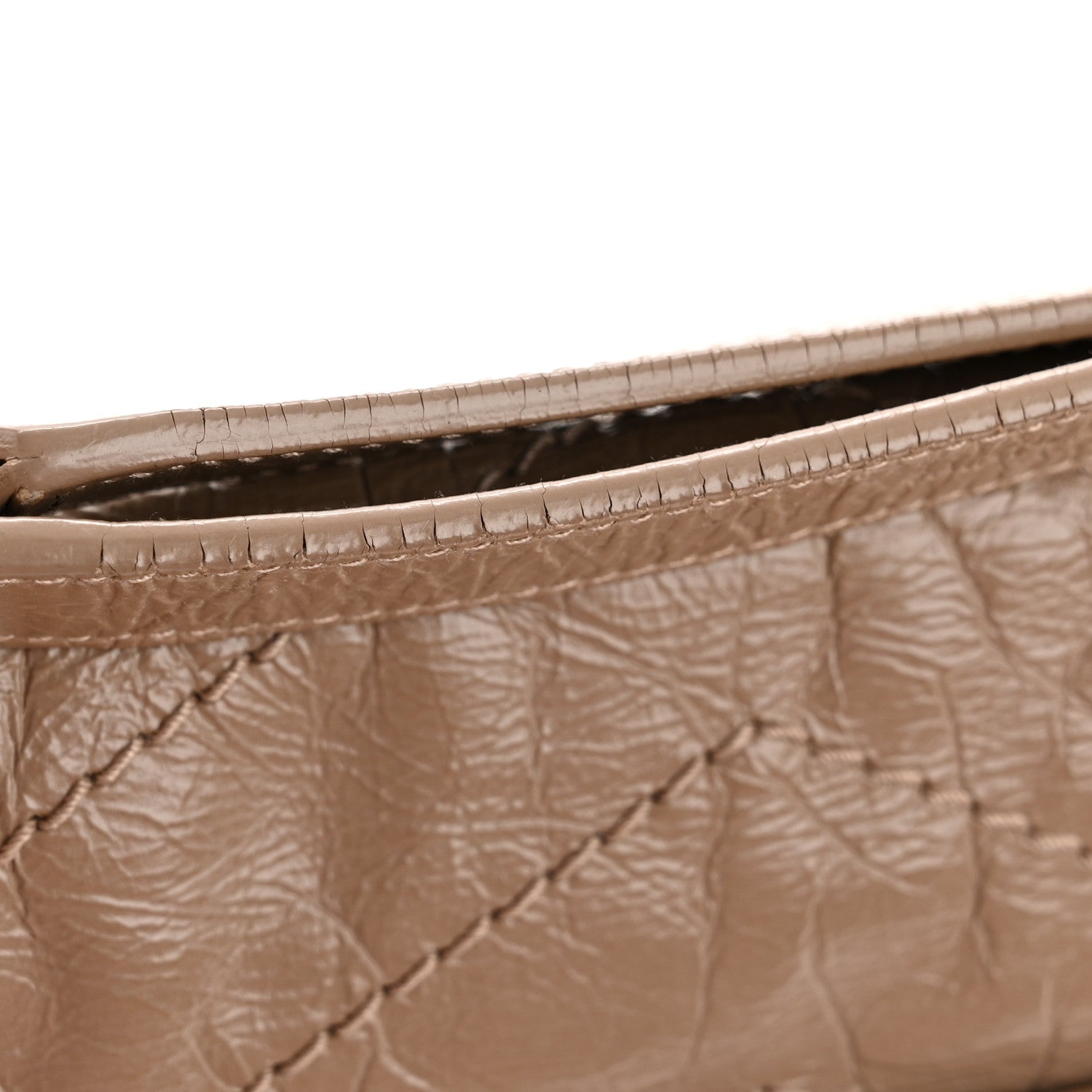 Crinkled Calfskin Matelasse Monogram Baby Niki Chain Satchel Light Taupe
