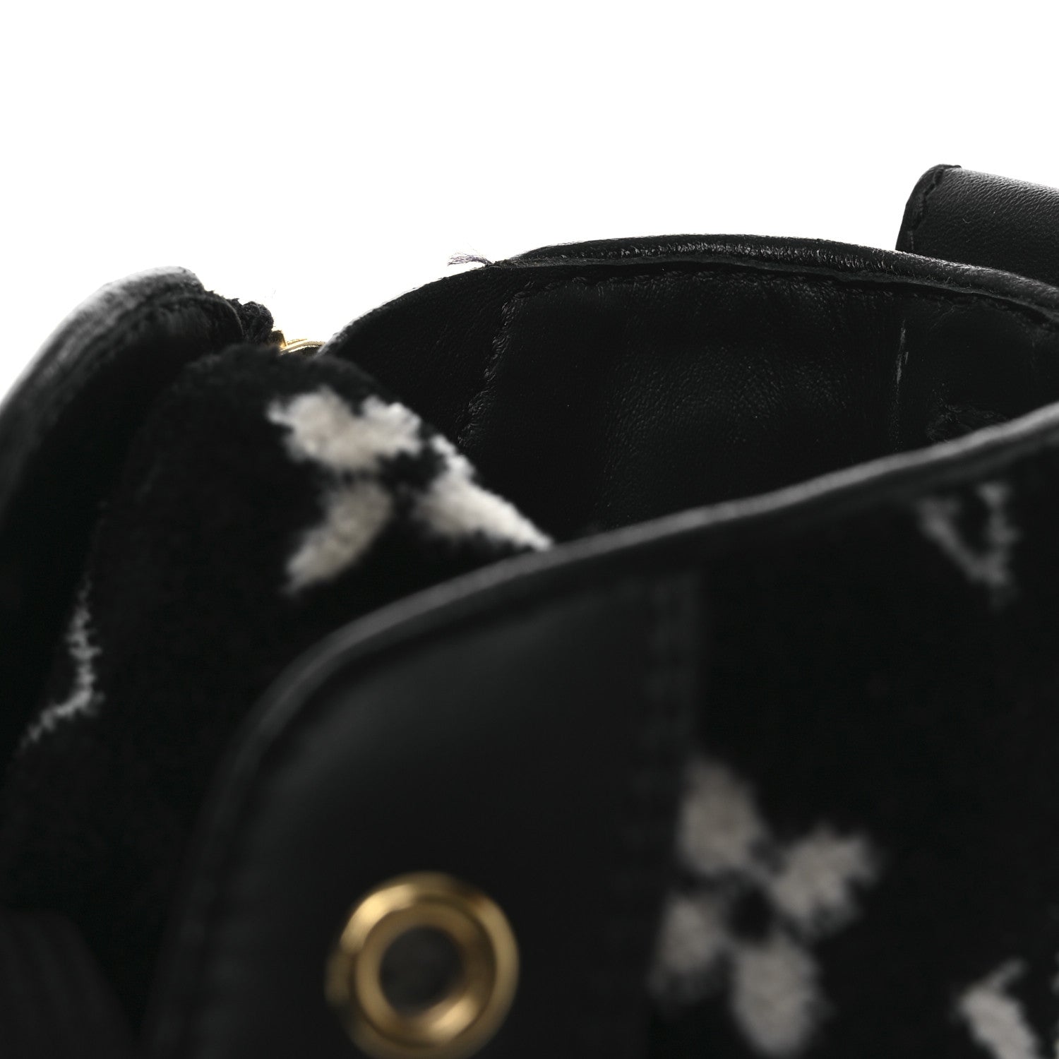 Velvet Monogram Stellar Sneakers 38.5 Black White