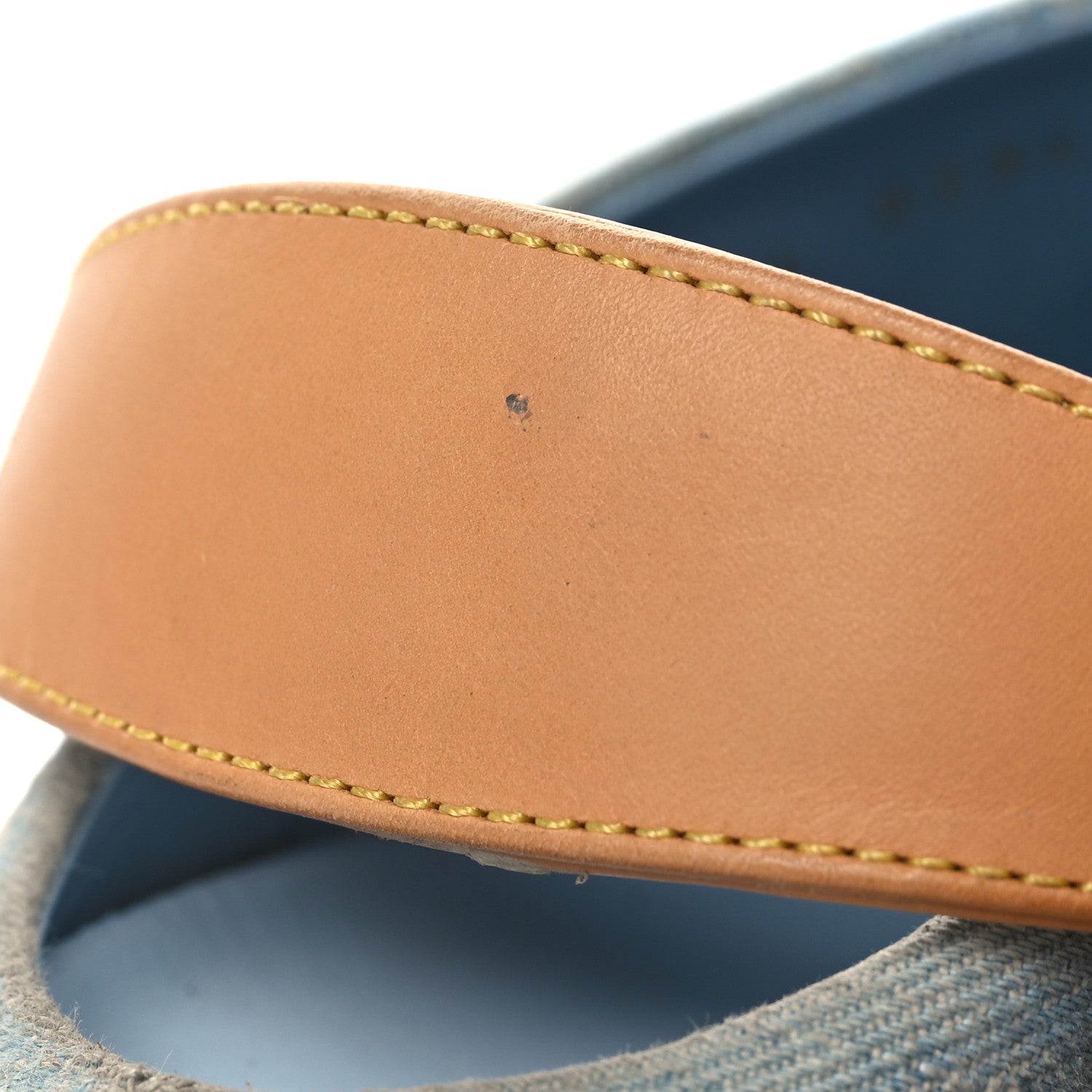 Monogram Washed Denim Aspen Platform Clog Mules 36 Blue