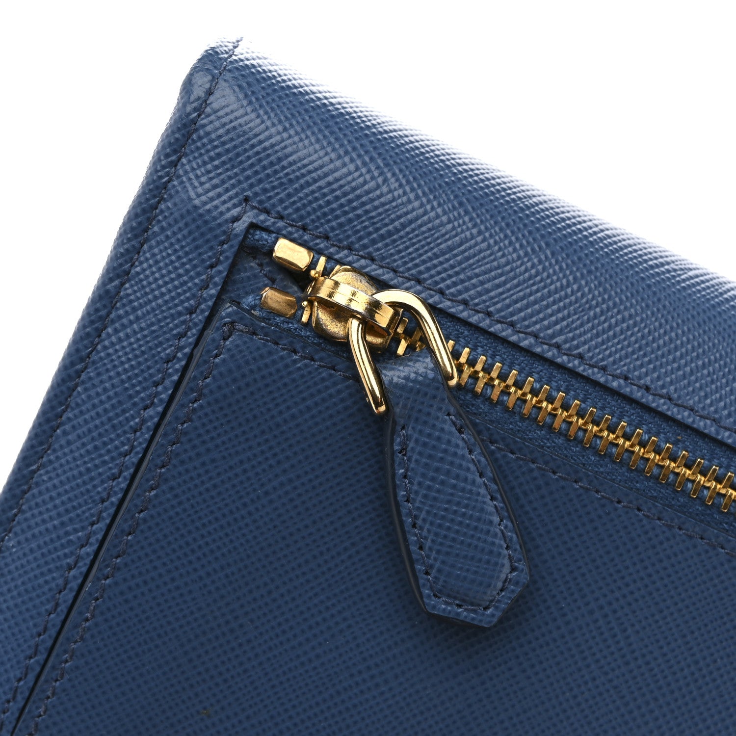 Saffiano Bi-Color Metal Continental Flap Wallet Cobalto Black