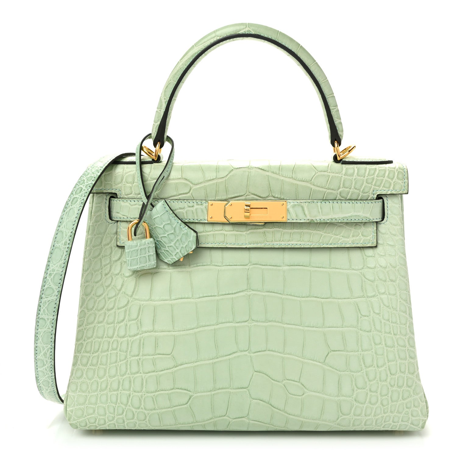 Matte Alligator Kelly Retourne 28 Vert D'eau