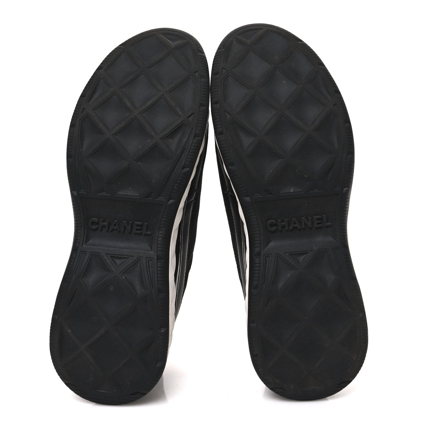 Velvet Calfskin Mixed Fibers CC Sneakers 38.5 Black