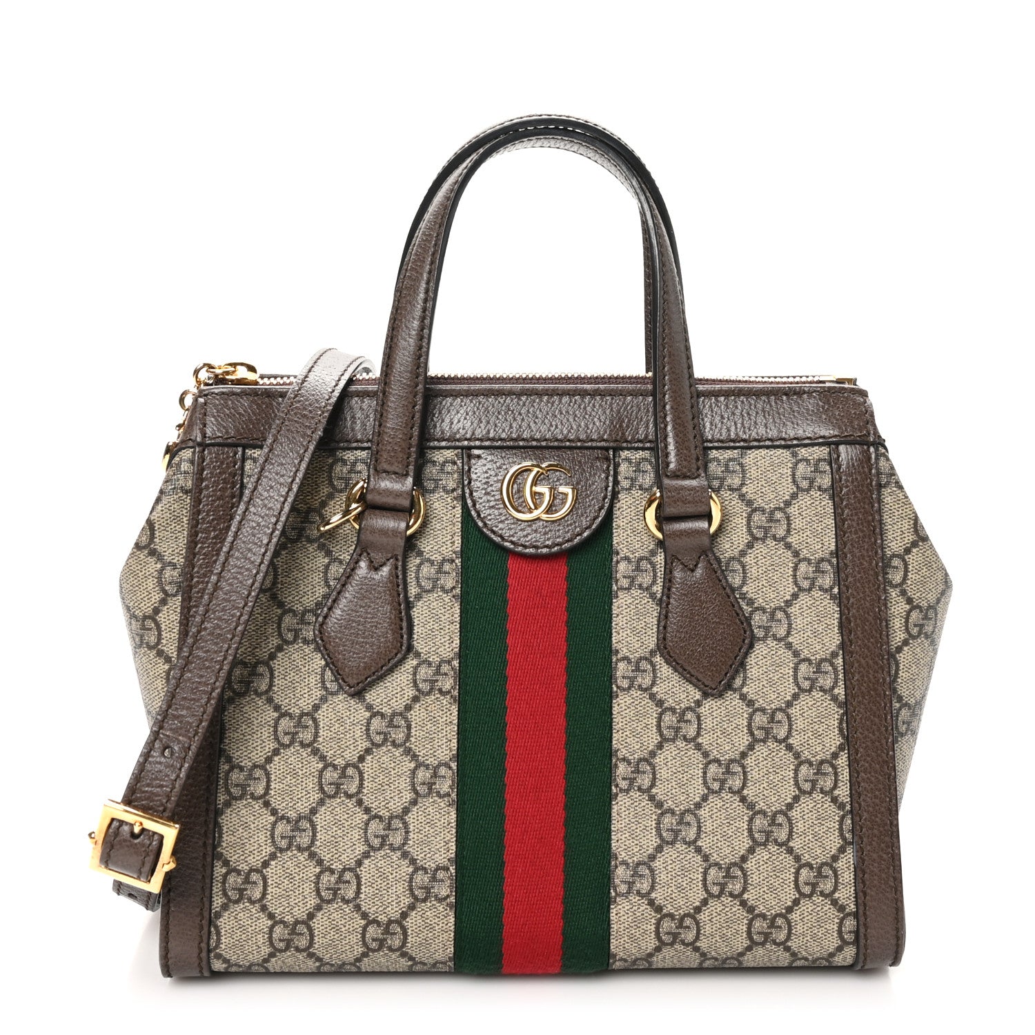 GG Supreme Monogram Small Ophidia Tote Bag Brown