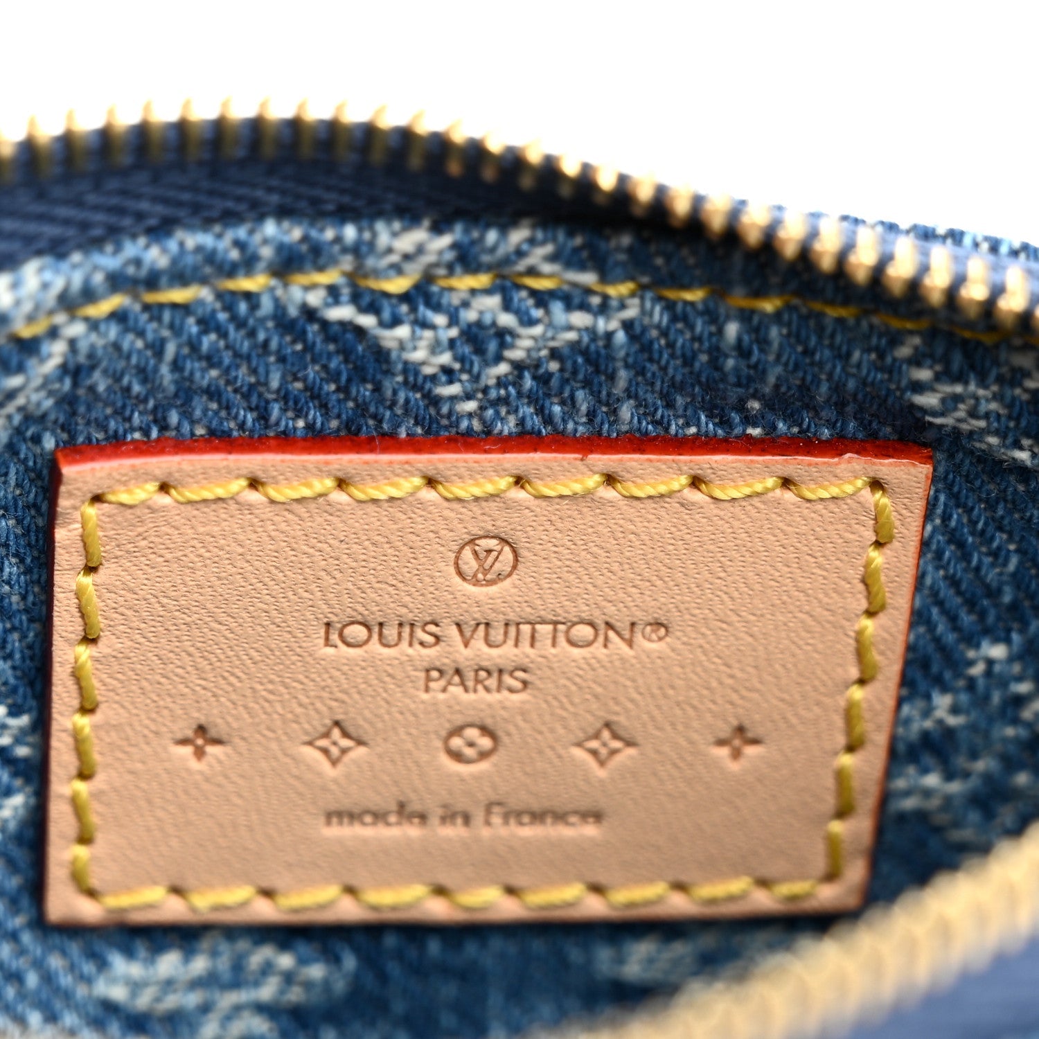 Monogram Denim Key Pouch Denim Blue