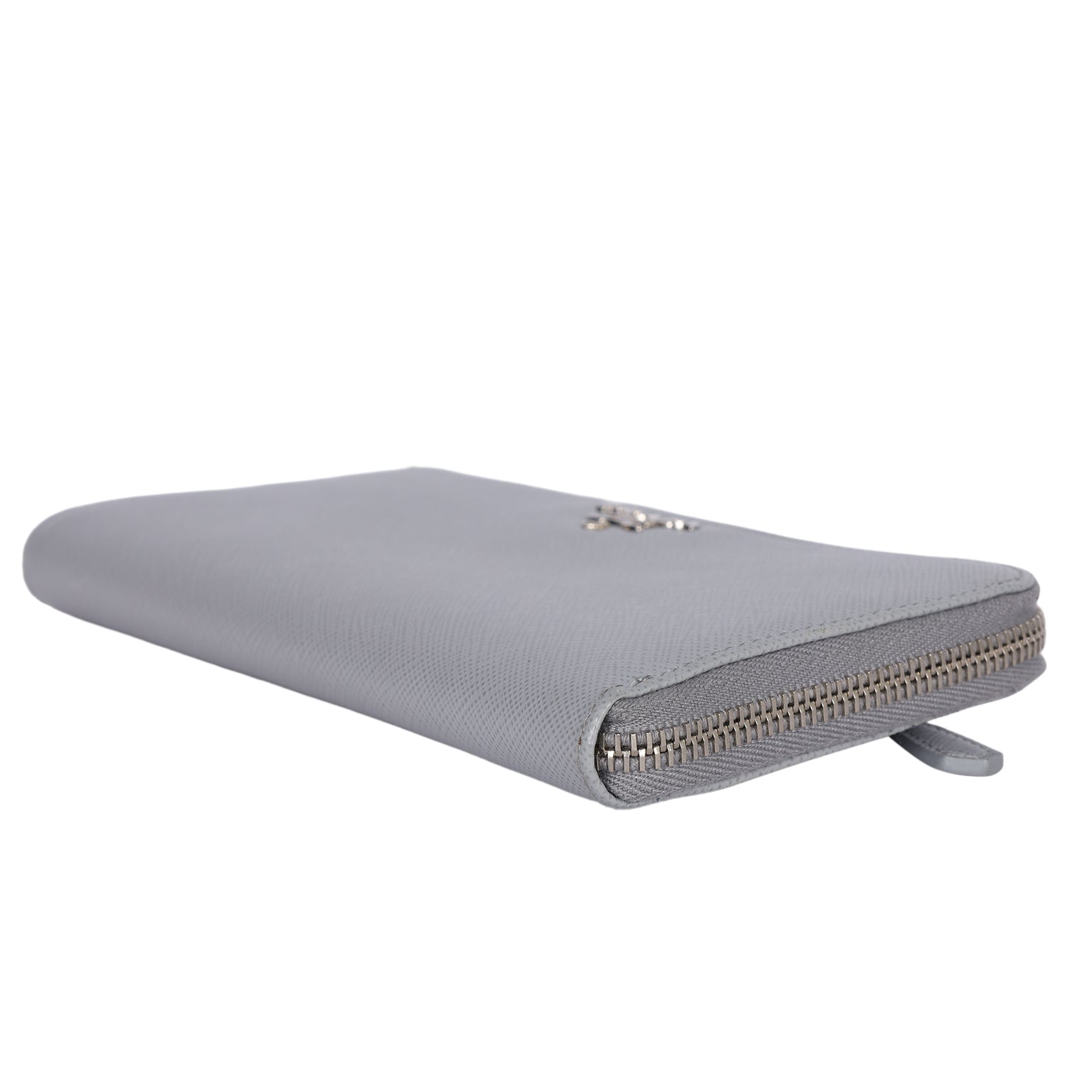 Saffiano Triangle Half Zip Wallet