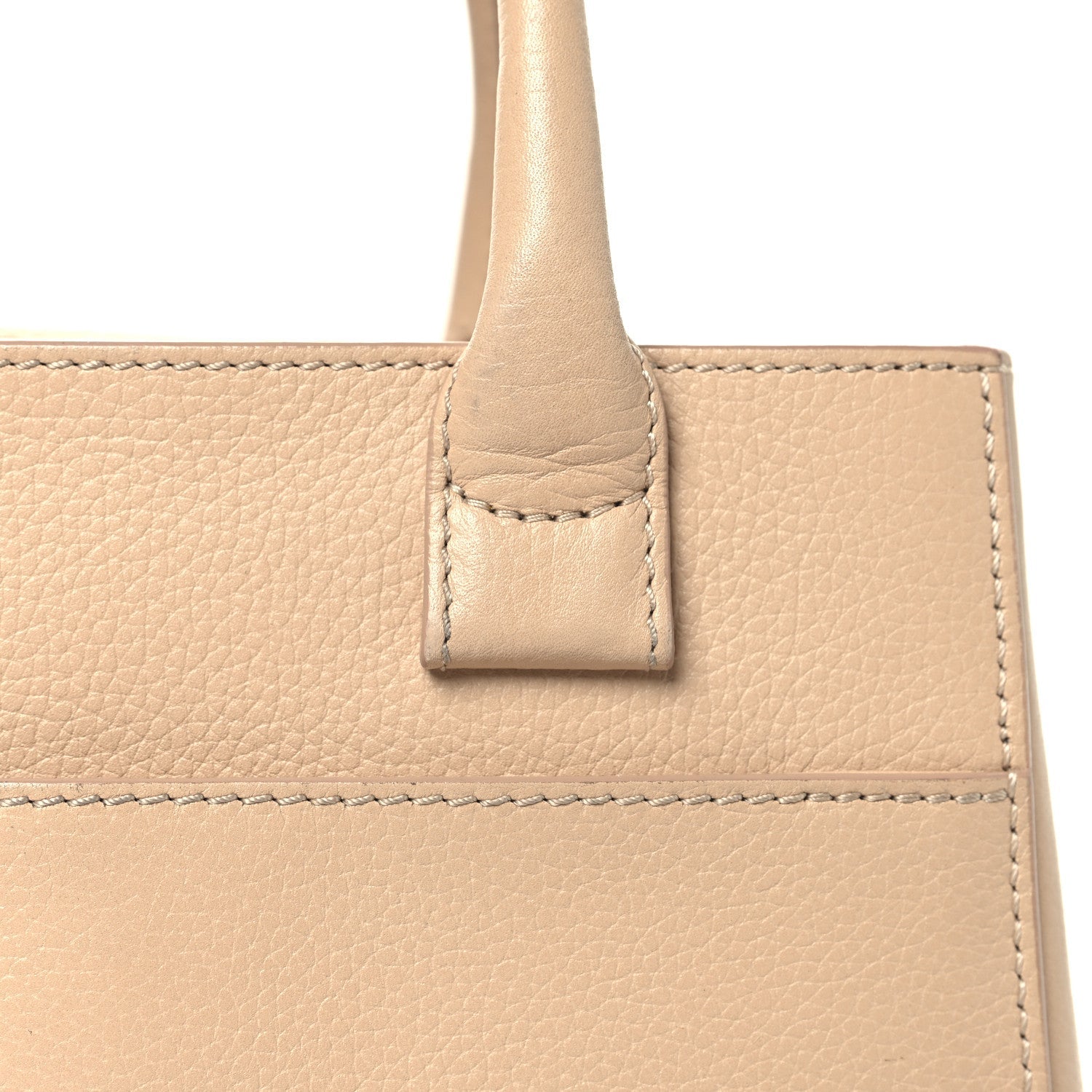 Grained Calfskin Mini Neo Executive Shopper Tote Light Beige