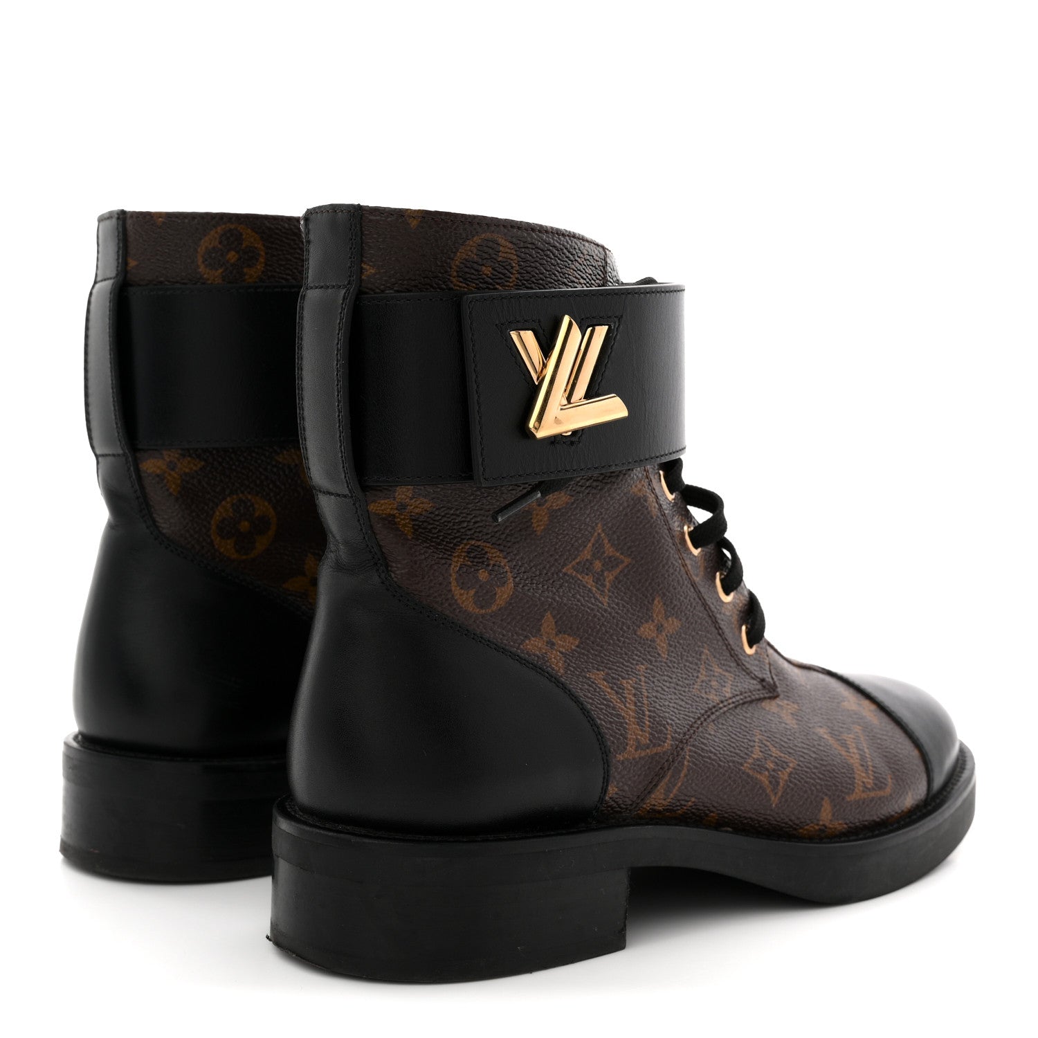 Calfskin Monogram Wonderland Flat Ranger Boots 39 Black