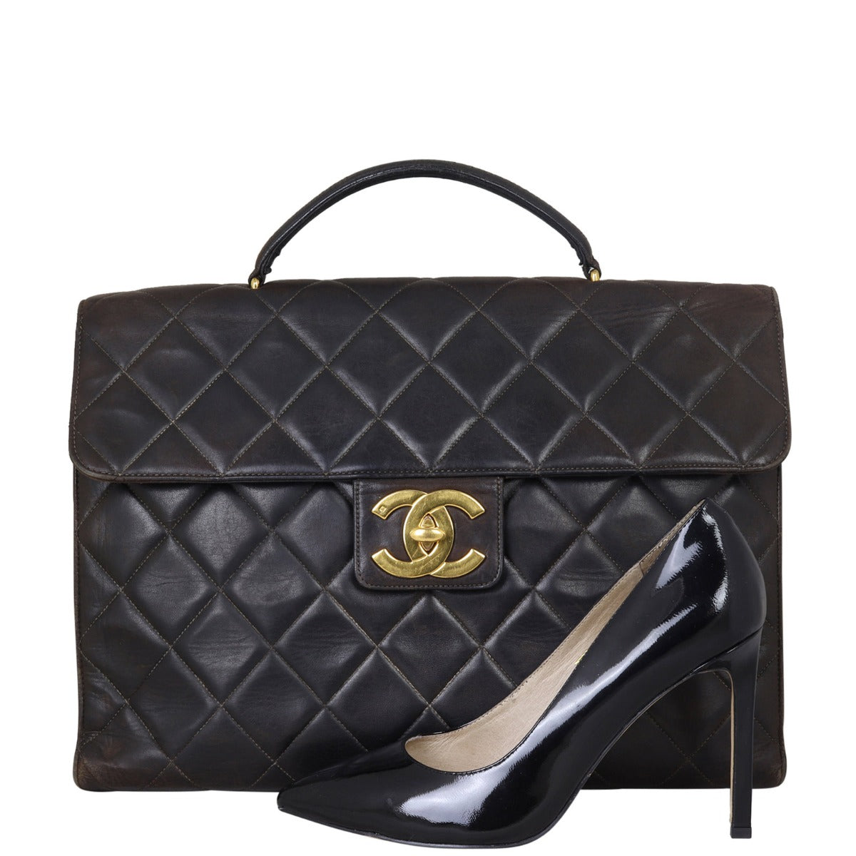 Chanel CC Quilted Briefcase (vintage) | Black