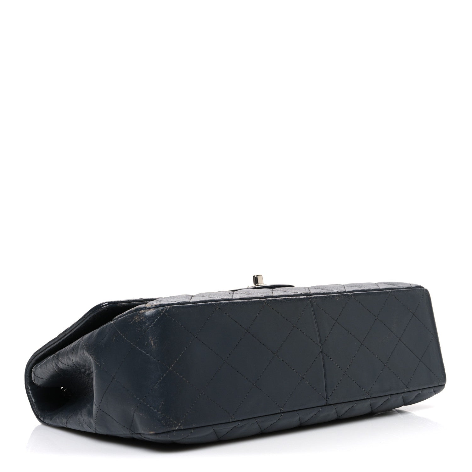 Lambskin Quilted Jumbo Single Flap Grey