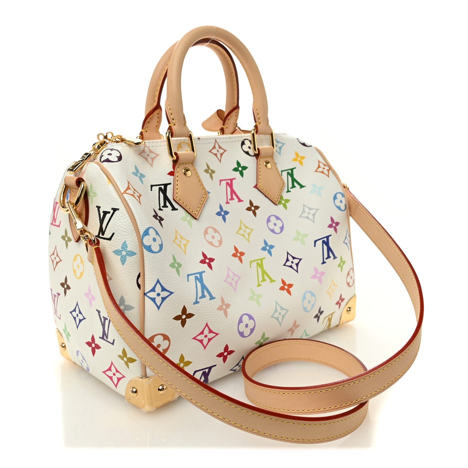 LV X TM Monogram Multicolor Speedy Bandouliere 25 White