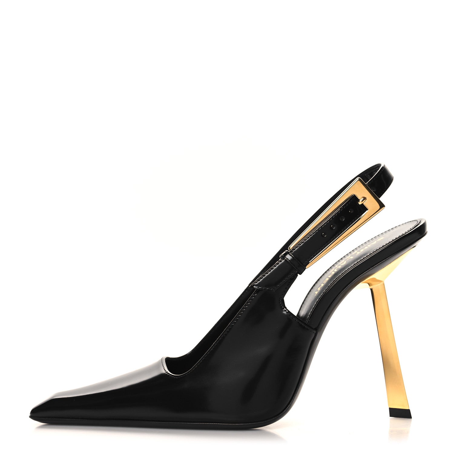 Glazed Calfskin Lee Slingback Pumps 38 Black