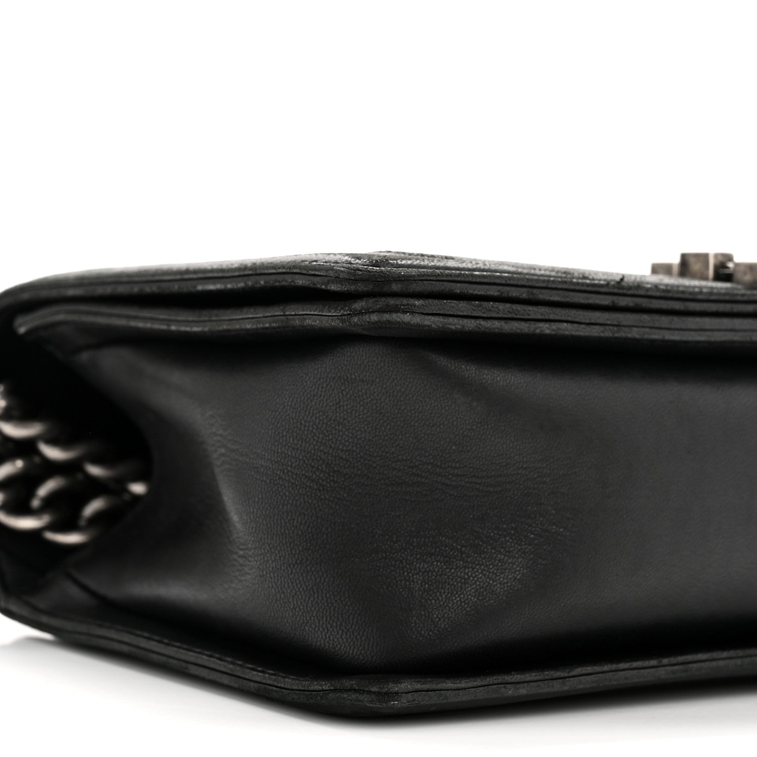 Lambskin Quilted Medium Boy Flap Black