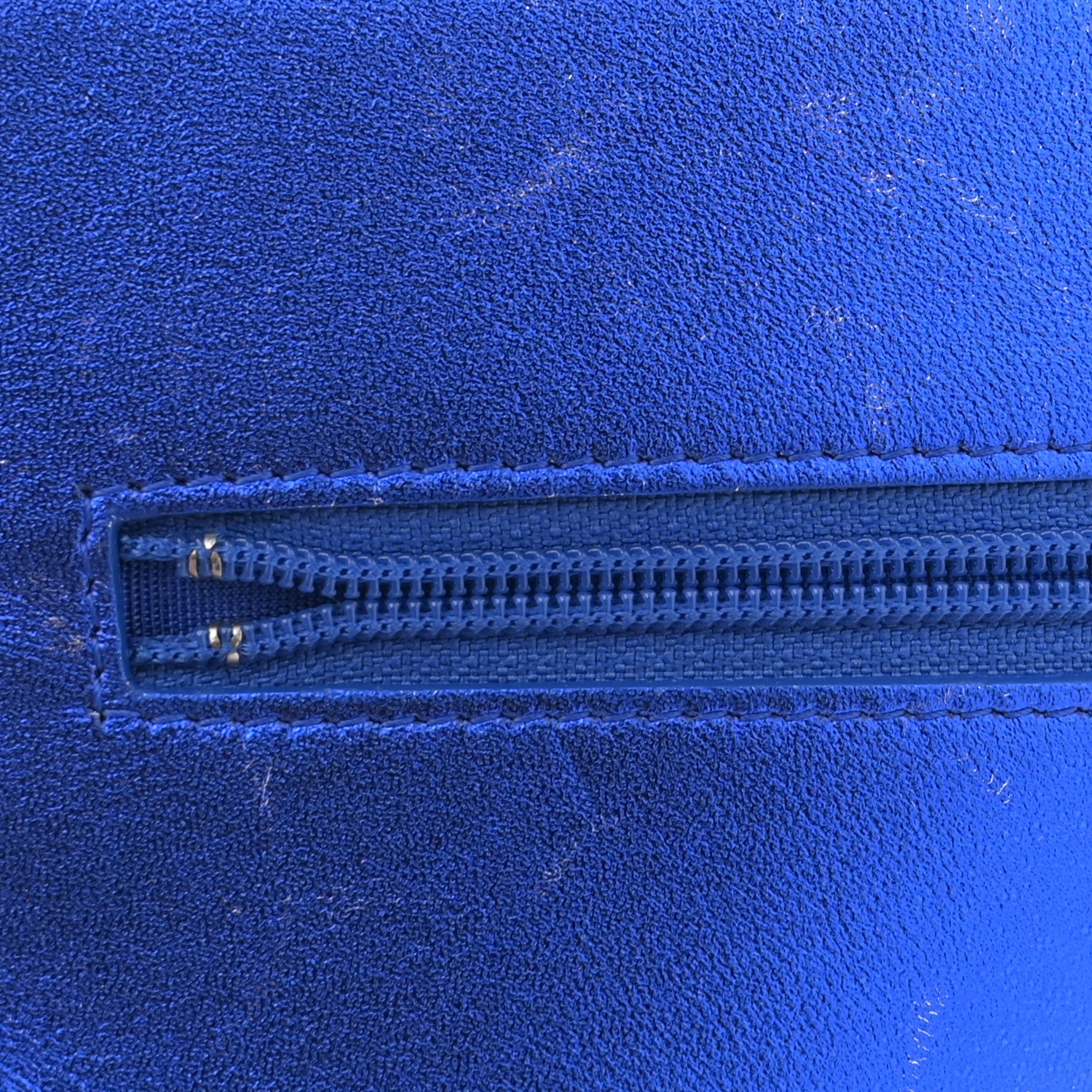 Metallic Patent Calfskin Quilted Boy Wallet on Chain WOC Blue