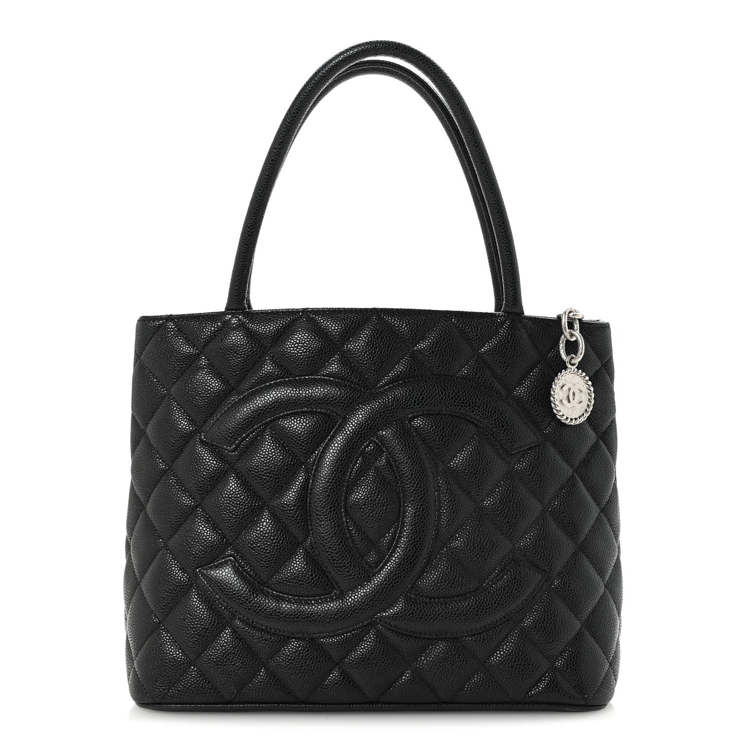 Caviar Quilted Medallion Tote Black