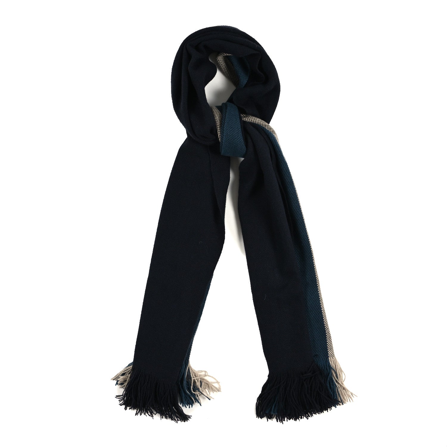 Cashmere Muffler Marine Naturel Rose
