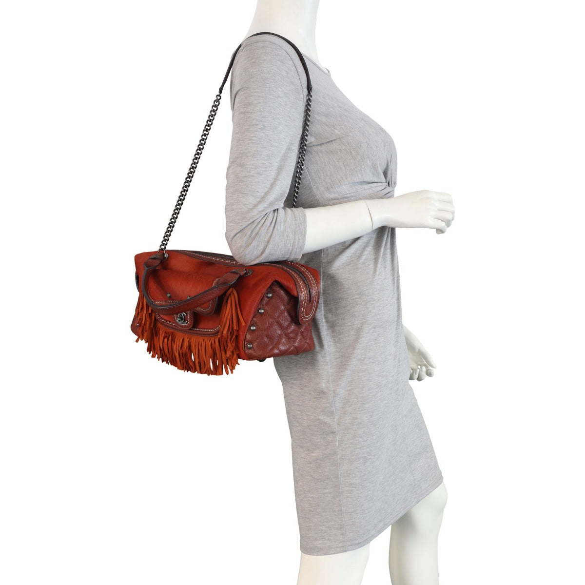 Chanel Pony Hair and Leather Paris-Dallas Bowling Fringe Bag | Burnt Orange