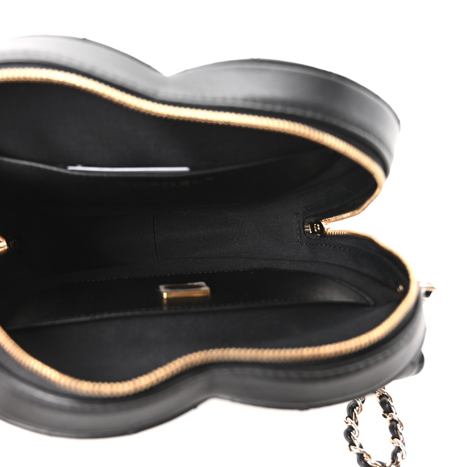 Lambskin Quilted Large CC In Love Heart Bag Black