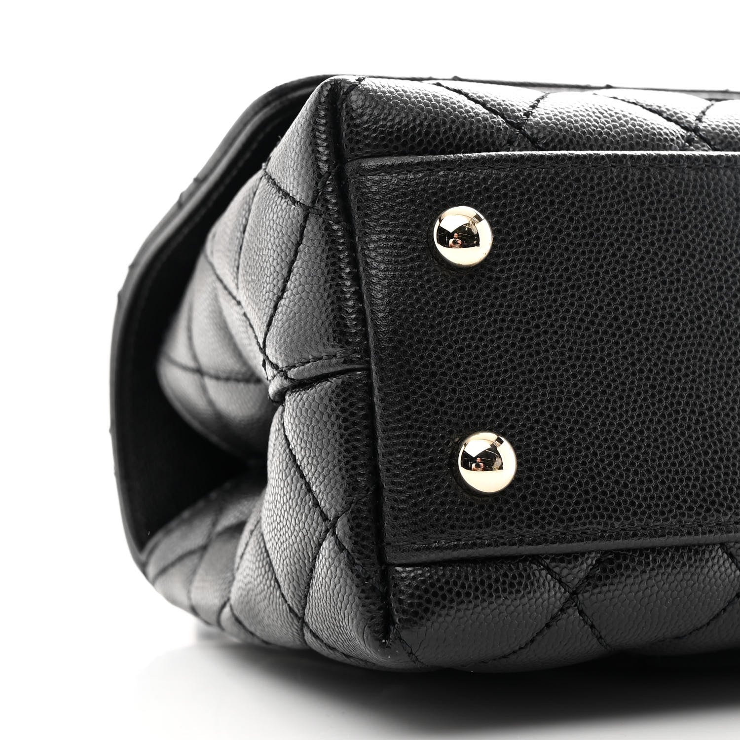 Caviar Quilted Mini Coco Handle Flap Black